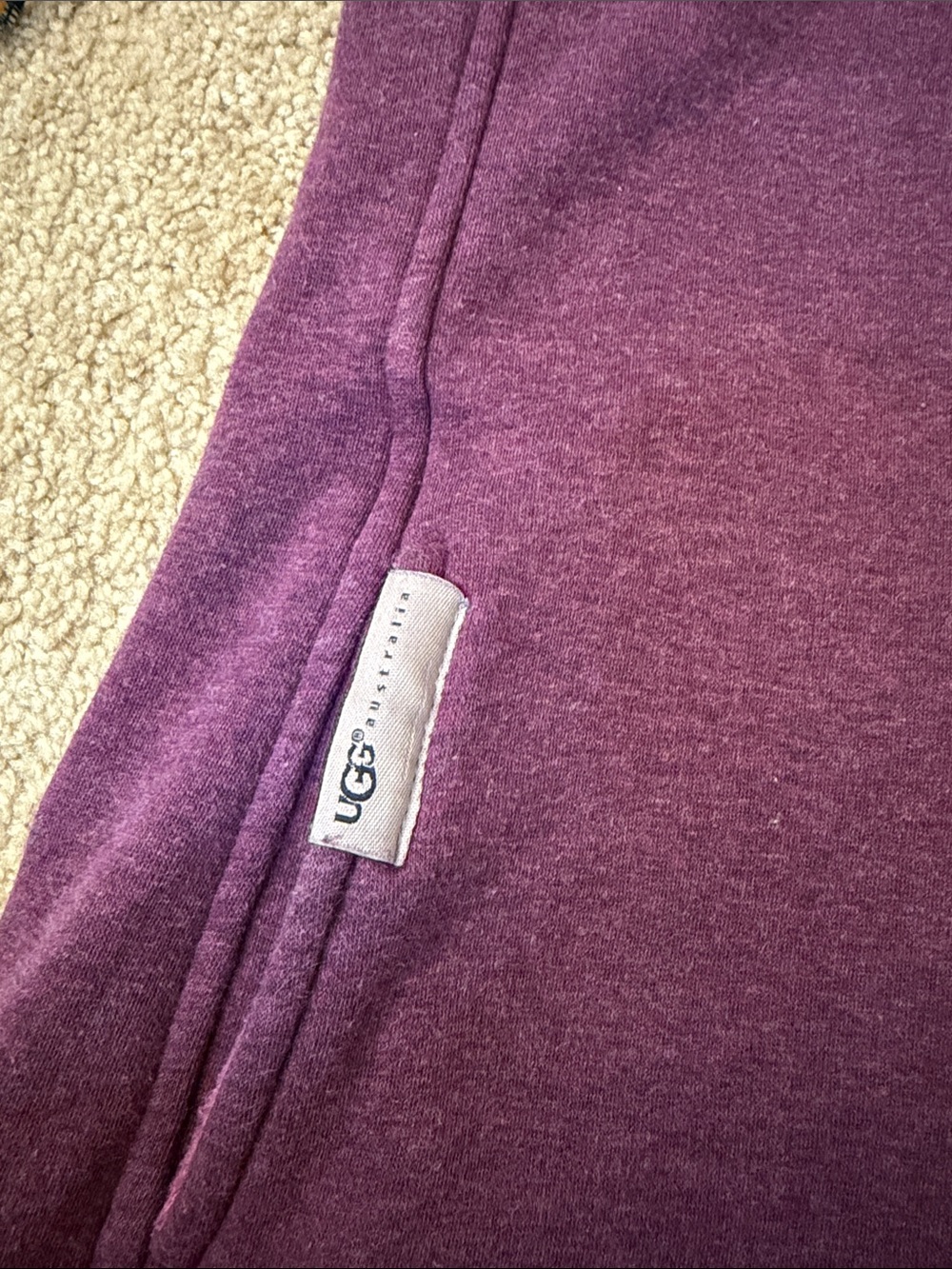UGG Benson Hoodie Fleece Zip-Up Hooded Jacket in Plum Size Medium - Picture 7 of 9